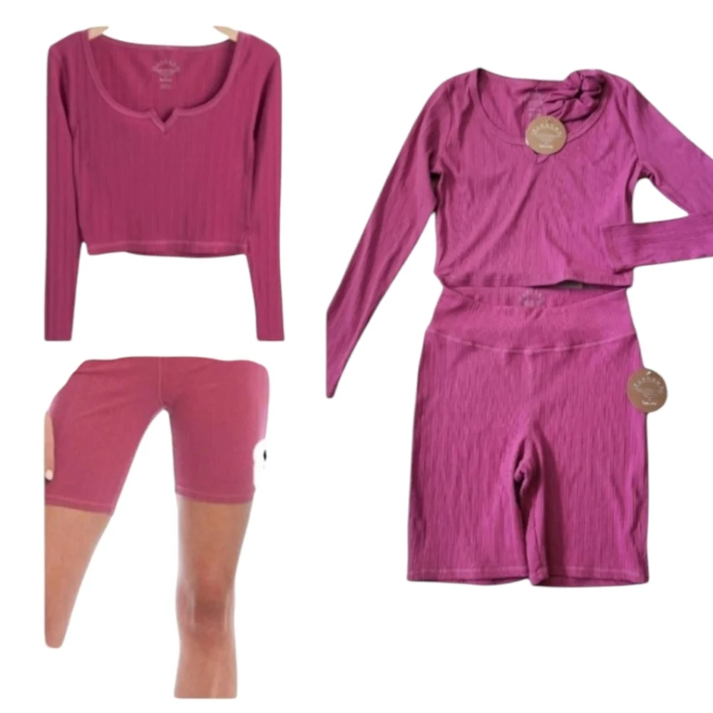 Splendid Ada Notch Tee & Axel Biker Short Set